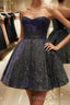 A Line Strapless Short Mini Homecoming Dress With Ruffles