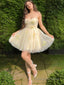 A Line Straps Short Mini Lace Homecoming Dress with Ruffles