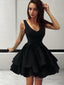 A Line Straps Short Mini Satin Homecoming Dresses