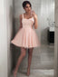 A Line Straps Short Mini Stretch Crepe Homecoming Dresses