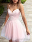 A Line Sweetheart Short Mini Tulle Homecoming Dresses