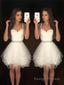 A-Line/Princess Sweetheart Short/Mini Tulle Homecoming Dresses With Beading