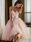 A Line Sweetheart Tea-Length Tulle Homecoming Dresses With Belt/Sash