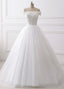 A-Line/Princess Tulle Off-The-Shoulder Appliques Lace Wedding Dress