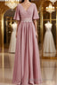 A-Line/Princess V-neck Chiffon Floor-Length Mother of the Bride Dresses