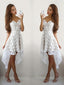 A Line V Neck Short Mini Lace Homecoming Dresses