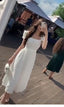 A Line Prom Dress, White Prom Dress
