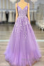 A-Line Prom Dresses Maxi Dress Formal Court Train Sleeveless Spaghetti Strap Stretch Chiffon With Appliques Shouder Flower