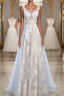 A Line Round Neck Sleeveless Lace Prom Dress Lace Prom Dress
