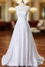 A-Line Satin Backless Wedding Dress
