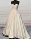 A-Line Satin Sleeveless Wedding Dresses