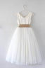 A-Line Scoop Neck Short/Mini Tulle Prom Dress With Tie