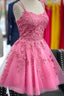 A-Line Short Barbie Pink Homecoming Dresses Dancing Dresses
