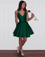A-Line Short Prom Dresses Dark Green Homecoming Dresses