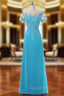 A Line Short Sleeves Chiffon Lace Mother Of The Bride Dress