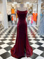 A Line Spaghetti Straps Ruffles Sweep Train Velvet Dress