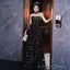 A Line Sparkling Black Evening Dress Sequins Formal Prom Dress