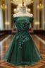 A Line Square Neckline Sleeveless Tulle Satin Short Mini Homecoming Dress With Appliqued Beading