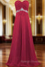 A Line Sweetheart Chiffon Floor Length Bridesmaid Dresses With Crystal