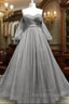 A Line Sweetheart Neck Tulle Green Long Prom Dress, Green Formal Prom Dress