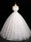 A-Line Sweetheart Neck Tulle Lace White Long Prom Dresses White Lace Prom Dresses