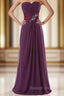 A Line Sweetheart Pleats Bridesmaid Dresses With Crystal