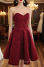A Line Sweetheart Sleeveless Lace Short Mini Homecoming Dress With Beading