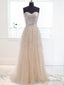 A-line Sweetheart Sweep Train Tulle Dress