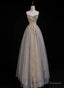 A-Line Sweetheart Tulle And Lace Long Prom Dresses Tulle Long Prom Dresses