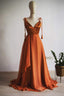A-Line Tie Shoulder Long Bridesmaid Dresses