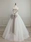 A Line Tulle White Long Prom Dresses White Prom Dresses