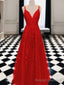 A-line V-neck Appliques Lace Floor-Length Tulle Dress