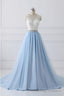A Line V Neck Lace Appliques Bodice Long Prom Dresses,Elegant Prom Dress with Beads