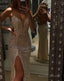A Line V Neck Prom Dress With Split Formal Prom Dresses