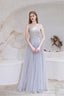 A Line V-neck Shiny Sequin Beaded Prom Dresses