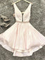 A-Line V Neck Short Pink Prom Dress Short Pink Prom Graduation Homecoming Dress