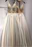 A-Line V Neck Tulle Lace Prom Dresseses