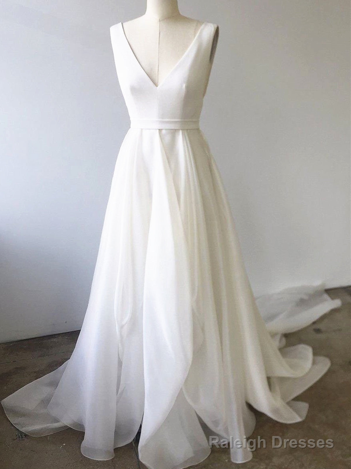 A-line V Neck White Prom Dress , Charming Prom Dress   cg12548 main image 0