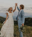 A-Line Wedding Dresses Long Square Neck Bridal Dress
