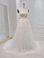 A-Line White Off The Shoulder Wedding Dress With Flower Embroidery Beautiful