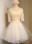 Adorable Knee Length Tulle with Lace Applique Prom Dress, Homecoming Dress
