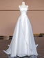 Aesthetic Ball Gown Strapless White Long Wedding Dresses Brides Dress