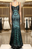 Aesthetic Mermaid Spaghetti Straps Green Prom Dresses Long Prom Dresses