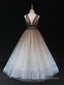 Aline V Neck Tulle Prom Dresses Long Tulle Long Prom Graduation Dress