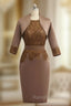 Amazing Brown Mother Of The Bride Dresses Sheath With Jacket