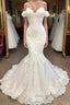 Amazing Sweetheart Mermaid White Wedding Dress Off the shoulder Lace Bridal Gowns Online
