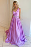 Asymmetrical Lilac Belted A Line Prom Dress