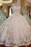Attractive Bridal Gown Lace Beading Off the Shoulder Ball Gown Lace Wedding Dress