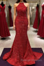 Backless Mermaid Burgundy Sequins Long Prom Dresses Mermaid Burgundy Prom Dresses Burgundy Prom Dresses
