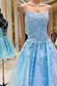Backless Short Blue Lace Prom Dresses, Open Back Short Blue Lace Formal Graduation Dresses
